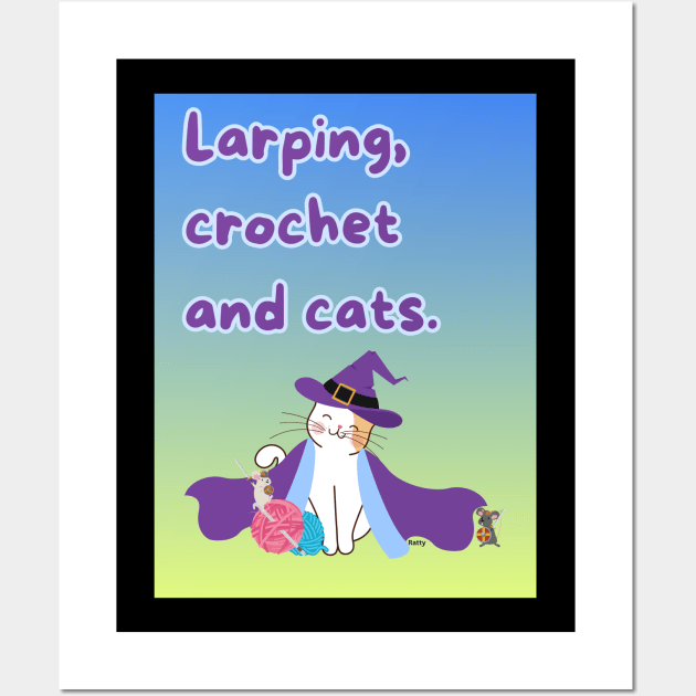 Larping, crochet and cats- cosplay Wall Art by Rattykins